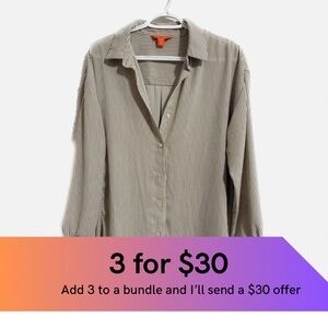 Joe fresh, long flowy pinstriped dress shirt.